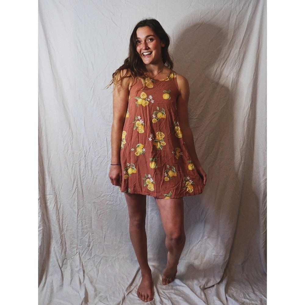 Lemon Pattern Mini Dress